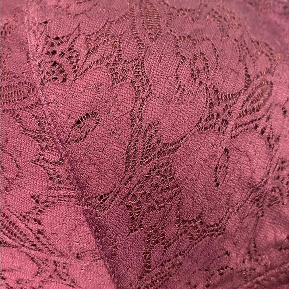 Plus Dk.Burgundy Bralette Hourglass Back Lace Pads - Picture 4 of 10